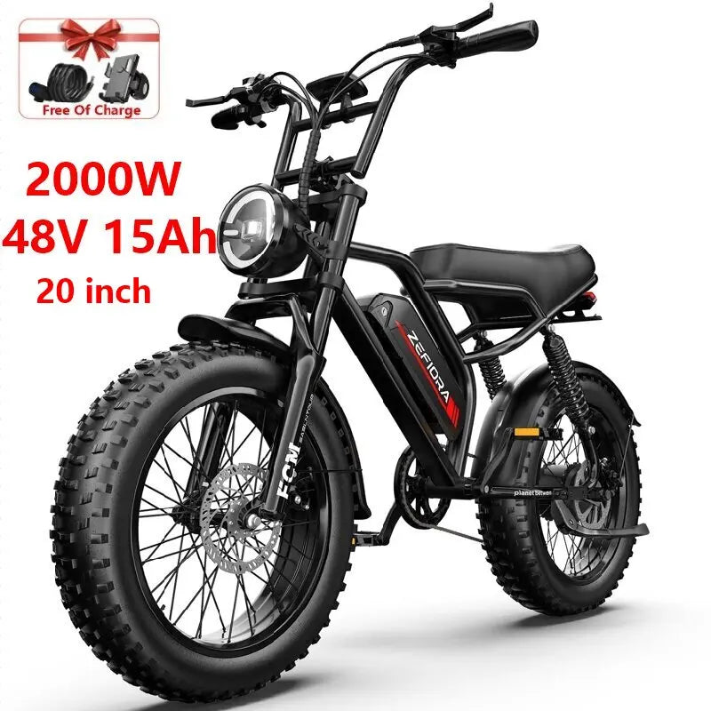 Cheap 14 20 inch Electric fat bike 1000w 2000w 30-50MPH 30-60Miles Adjustable front brake seat,For Cycling Electric Bicycle