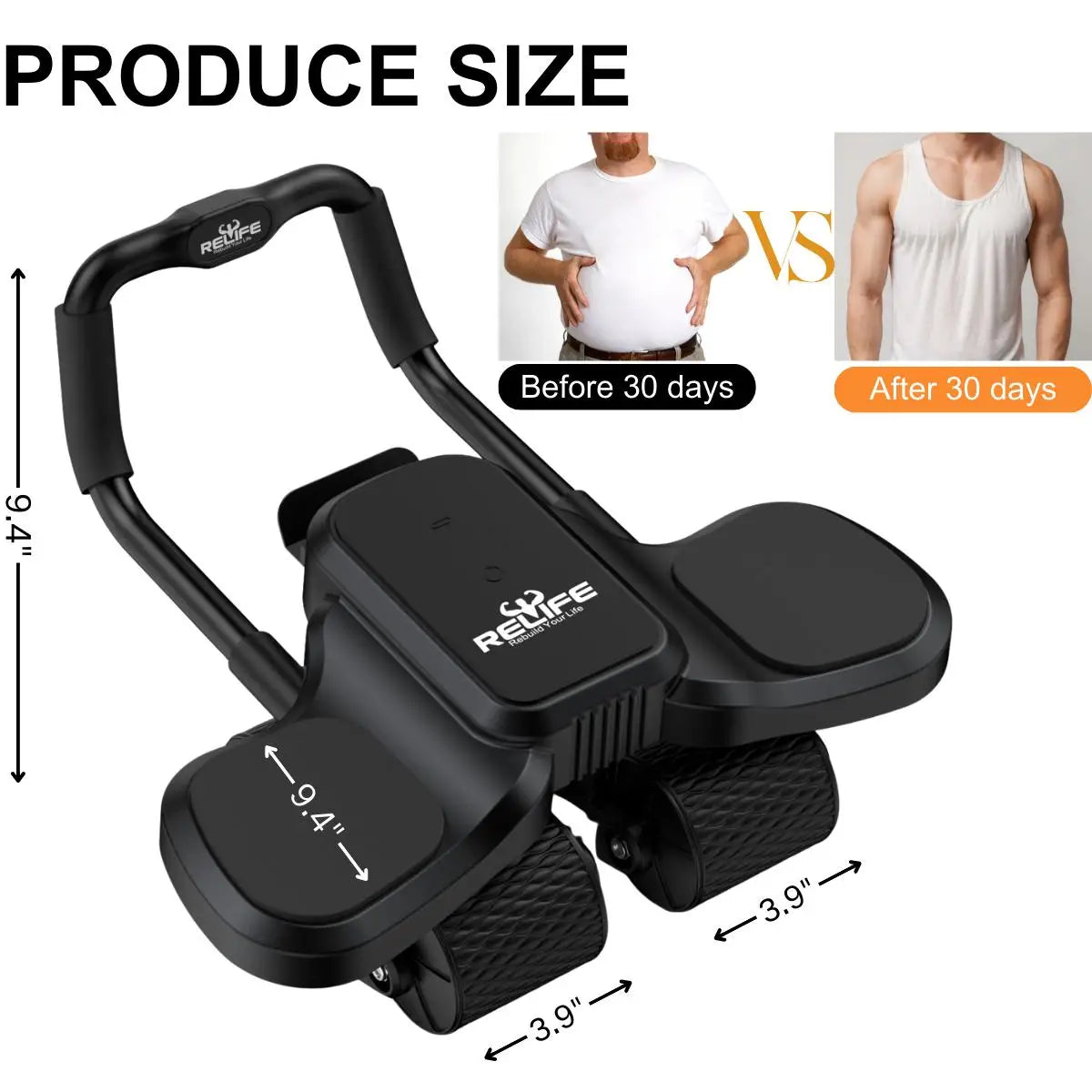 2 in 1 Ab Wheel Roller with Elbow Support & Knee Mat