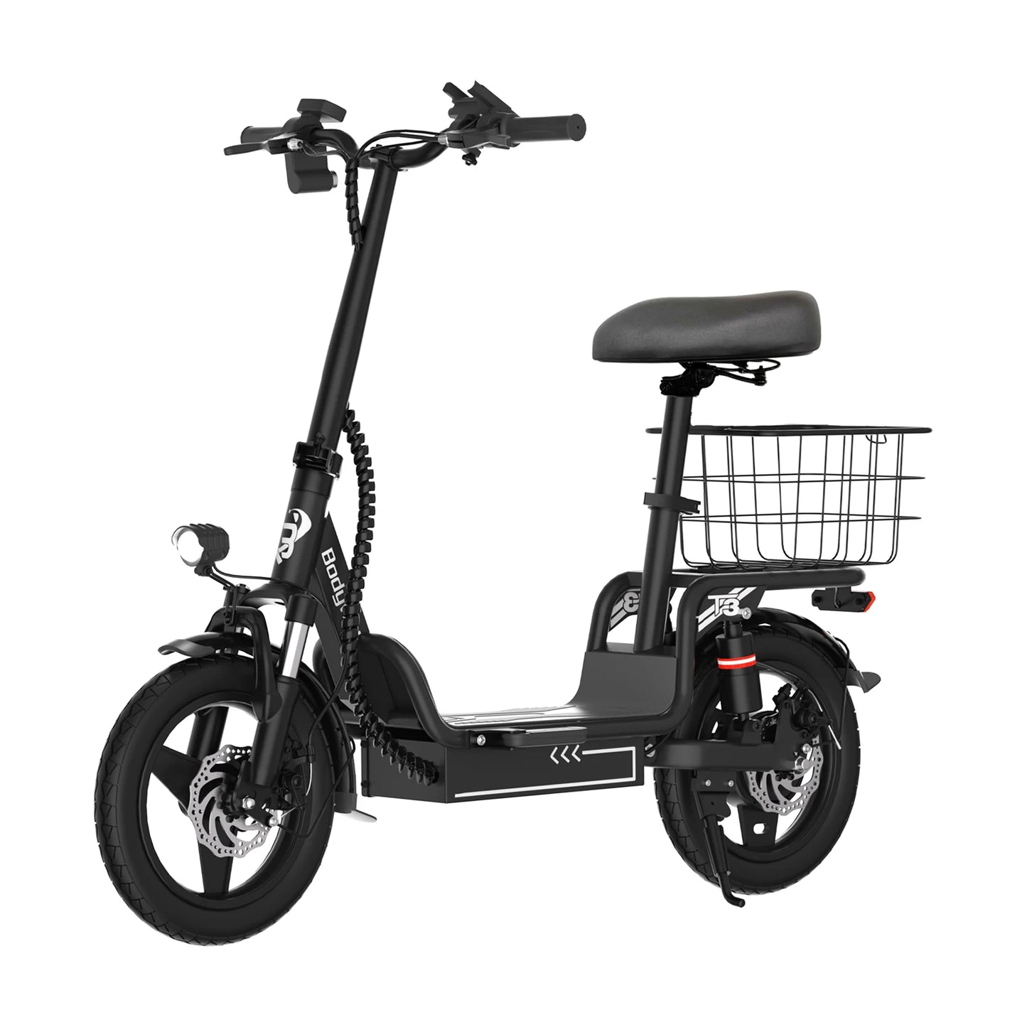 48V 10Ah Electric Bike Escooter with rack & Rear Basket for Adults