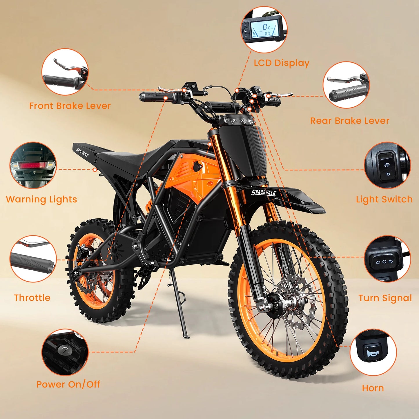 14"/12" Fat Tire Electric Dirt Bike for Teens Adults,48V