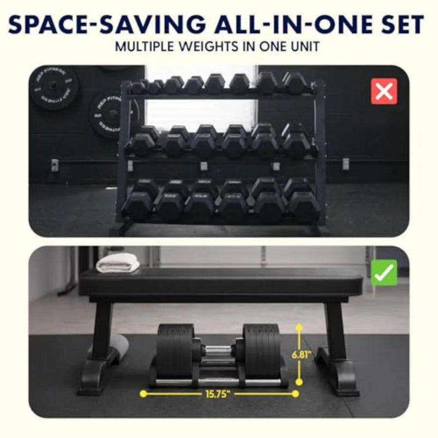 Adjustable Dumbbells with Quick Weight Change
