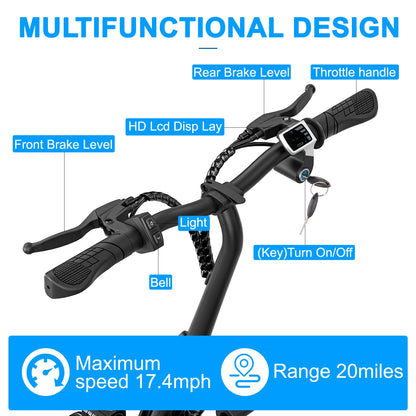 Electric Scooter 36V with 500W Motor,20 Mile Range