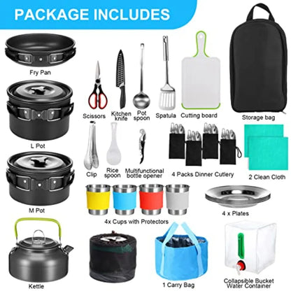 Gejoy 42 Pcs Camping Cookware Mess Kit