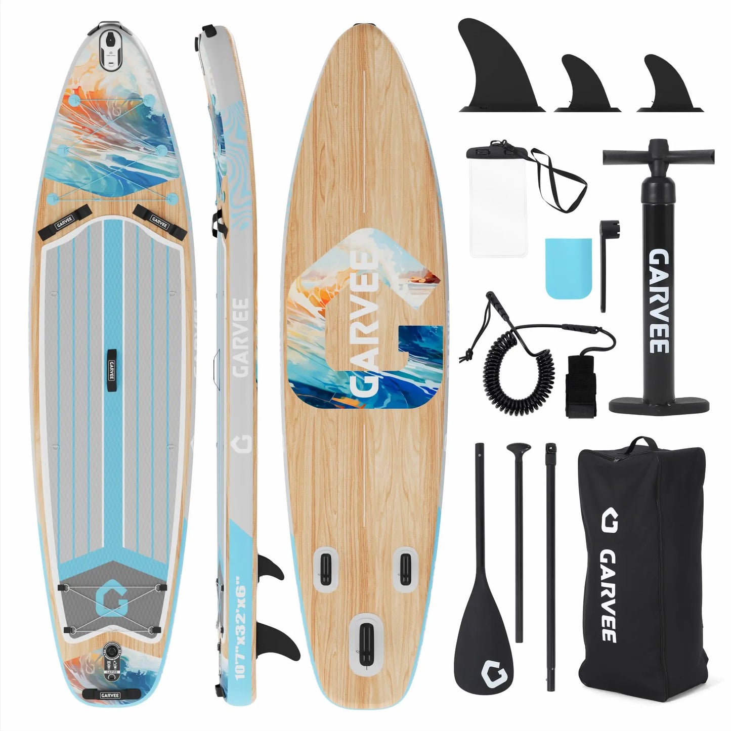 10.6 Ft Inflatable Stand Up Paddle Board 450LBS Capacity