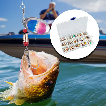 30pcs Metal Spoon Fishing Lure with Treble Hook