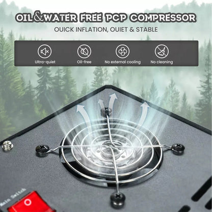 TUDIVING-4500Psi Diving Compressor,800W Dual-Cylinder PCP Air Compressor,High Pressure Compressor for Fill a 2L Diving Tank