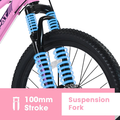 Mountain Bike 24 26 Inch Wheels, 21-Speed Disc