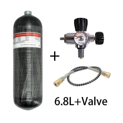 6.8L Carbon Fiber Cylinder with Regulating Valve HPA Tank 4500psi High Pressure Cylinder for Scuba Diving