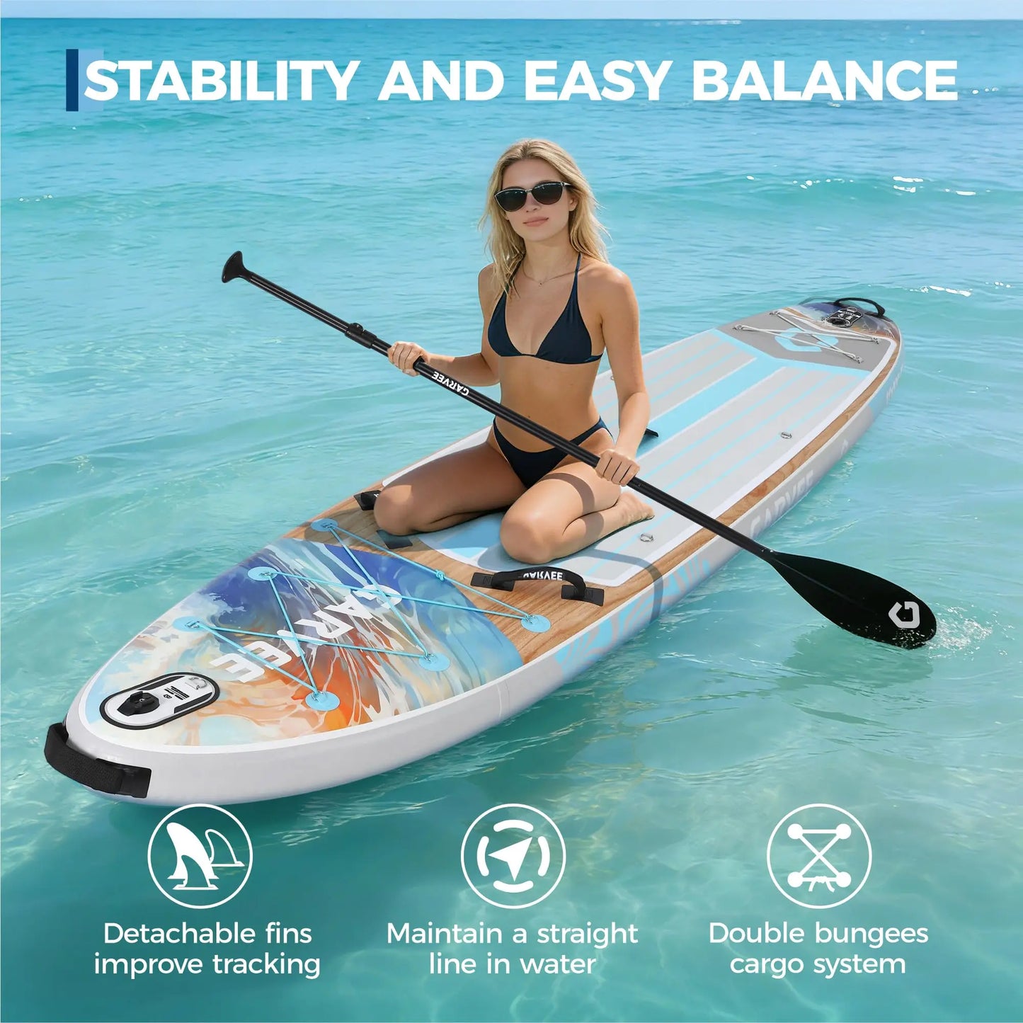10.6 Ft Inflatable Stand Up Paddle Board 450LBS Capacity