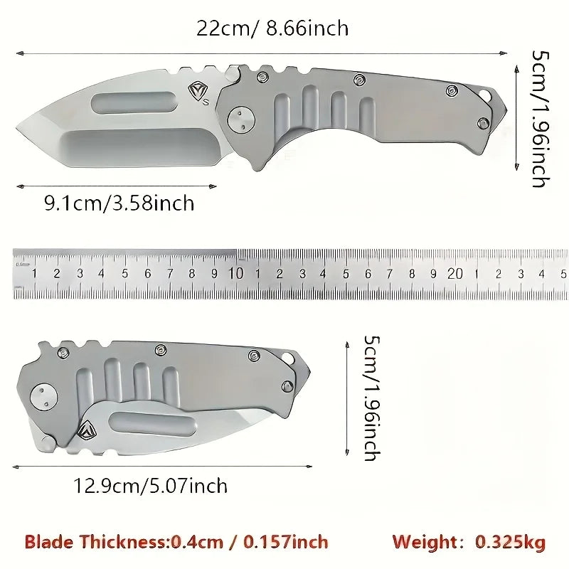 Folding tactical knife stainless steel blade