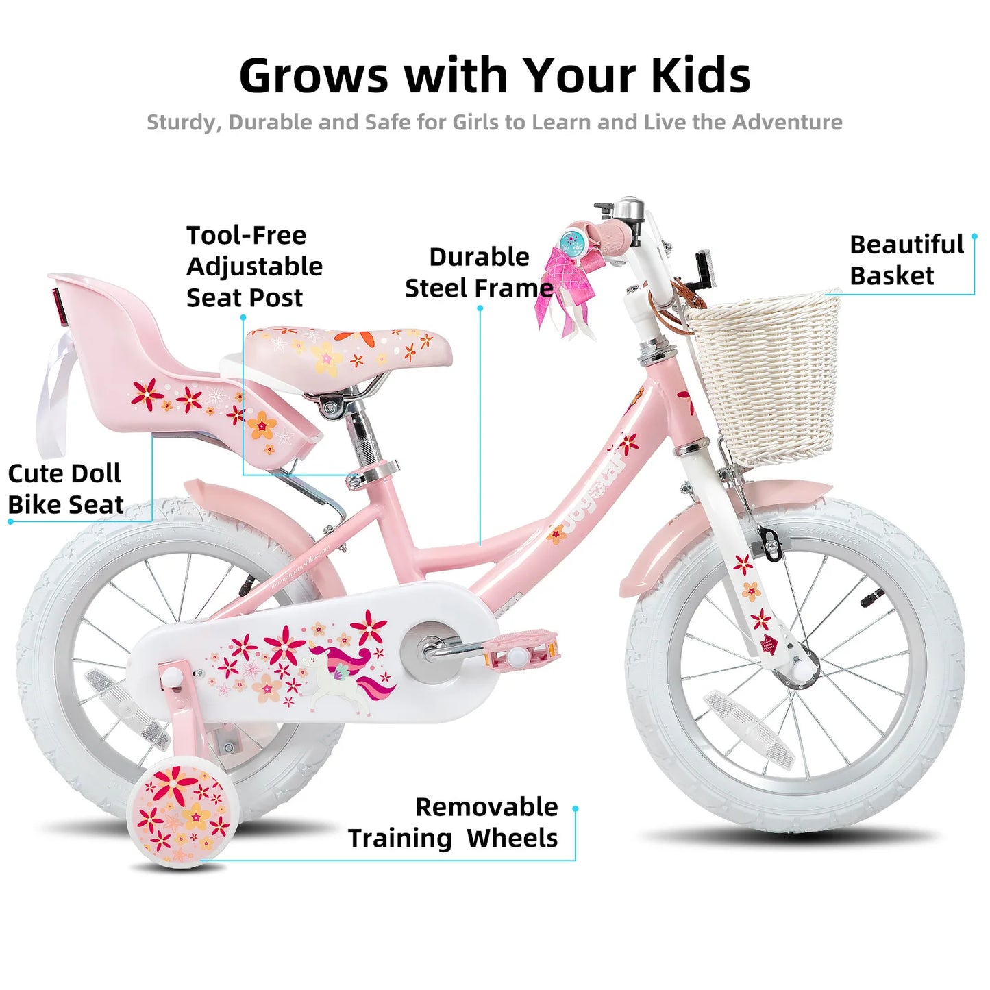 Unicorn Girls Bike for Kids Ages 2-9,Kids