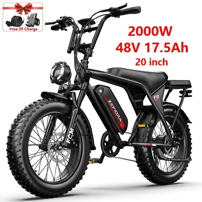 Cheap 14 20 inch Electric fat bike 1000w 2000w 30-50MPH 30-60Miles Adjustable front brake seat,For Cycling Electric Bicycle