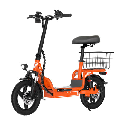 48V 10Ah Electric Bike Escooter with rack & Rear Basket for Adults