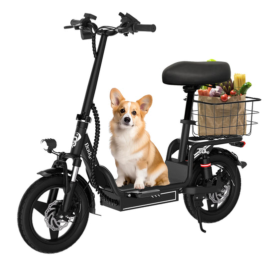 48V 10Ah Electric Bike Escooter with rack & Rear Basket for Adults