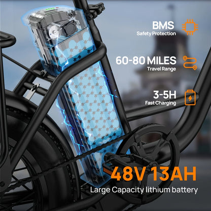 Electric Bike  48V Fat Tire, 7-Speed E-Bike