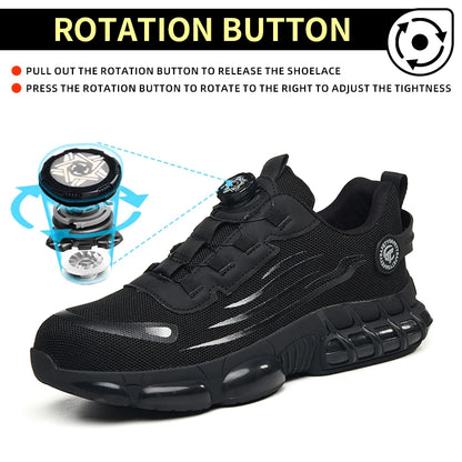 Anti-puncture and anti-skid steel toe outdoor work shoes