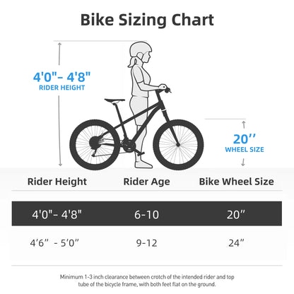 20 24 Inch Kids Bike for Boys Girls Ages 7-12 Years
