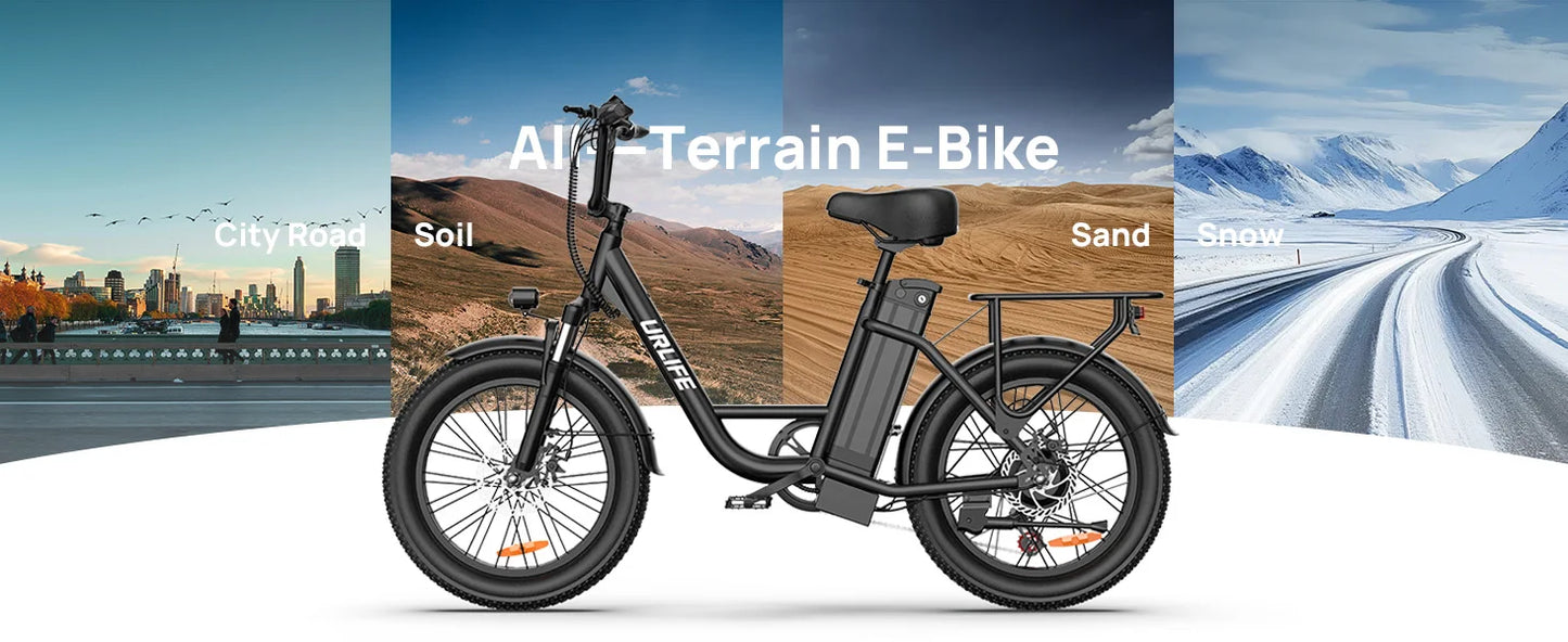 Electric Bike  48V Fat Tire, 7-Speed E-Bike
