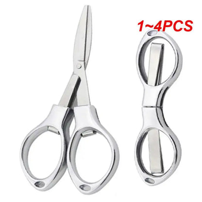 1~4PCS Stainless Steel Anti-Rust Portable Folding Scissors