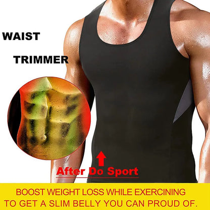 Men Sweat Suit Short Sleeve Compression T-Shirt Weight Loss Body Shaper