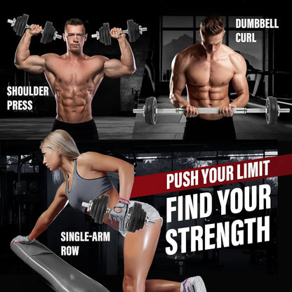 Adjustable Dumbbell Set with Weight Plates, 40lbs to 200lb