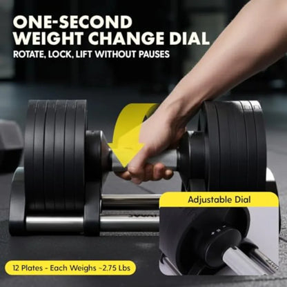 Adjustable Dumbbells with Quick Weight Change
