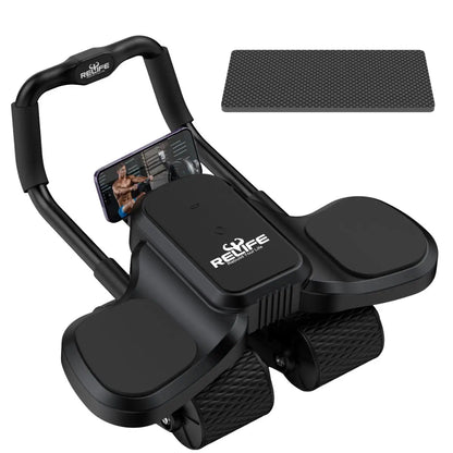 2 in 1 Ab Wheel Roller with Elbow Support & Knee Mat