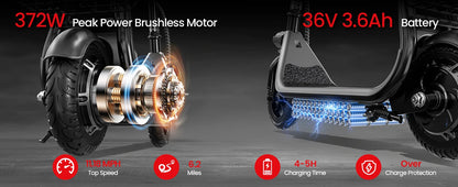 Spacewalk Kids Electric Scooter with Bluetooth Speaker