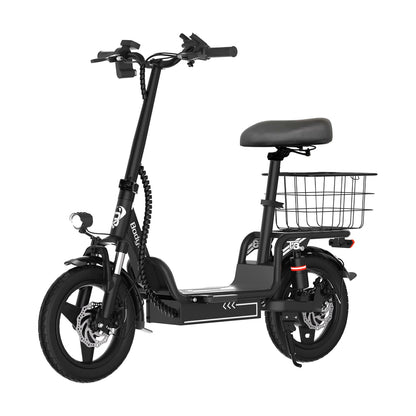 48V 10Ah Electric Bike Escooter with rack & Rear Basket for Adults