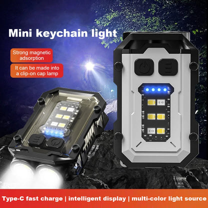 Super Bright Flashlight USB Charging Super Bright Torch 180LM Portable Keychain Light Multifunctional for Camping Fishing Walking