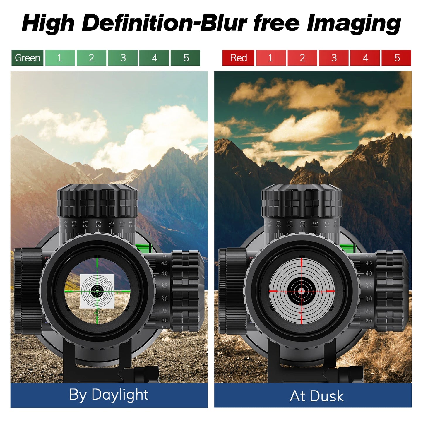 Tactical 4-16x44 AOE Scope Hunting Scopes Red Green Illuminated Sight