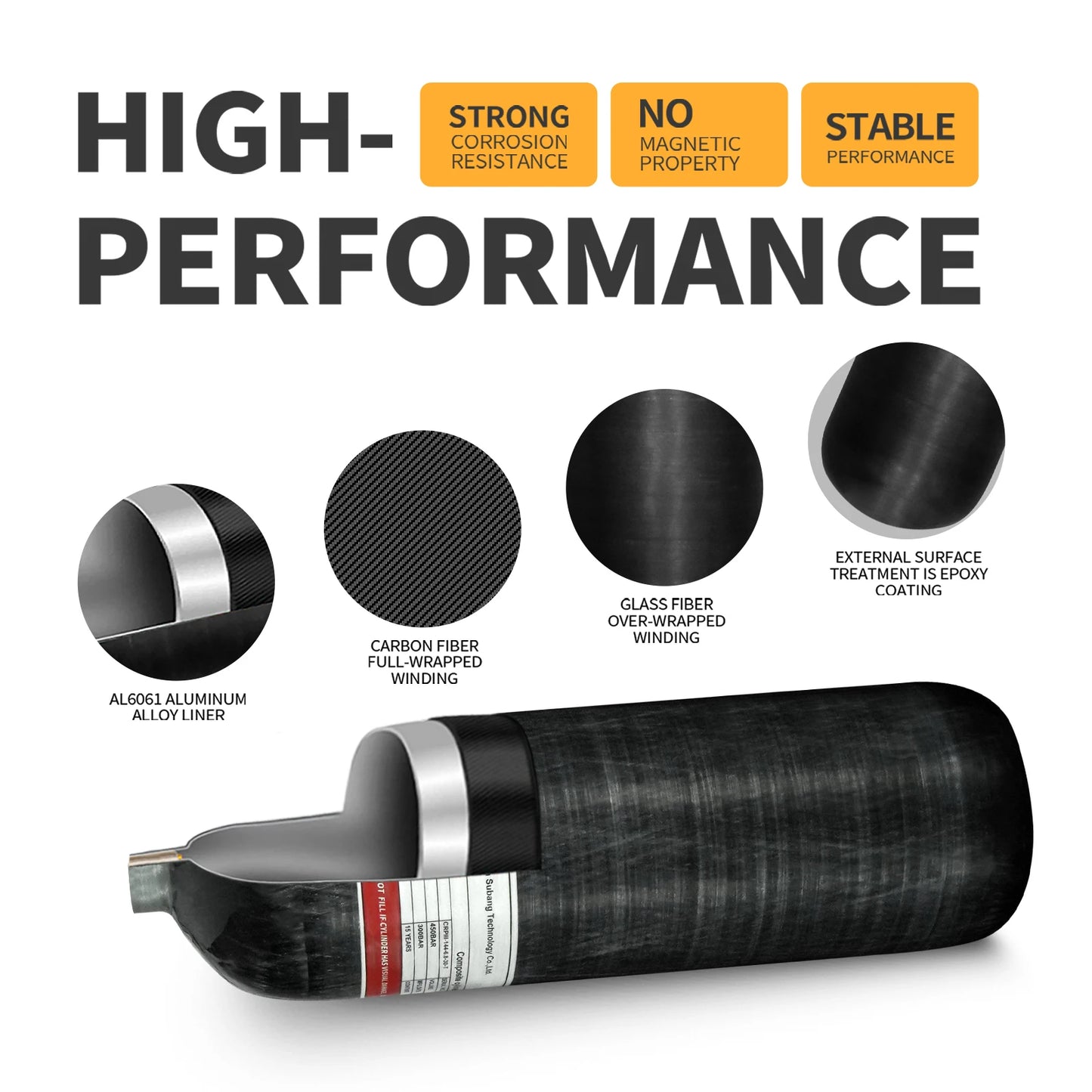 TUXING 4500Psi High Pressure Cylinders Firefighting Scuba Diving Tank