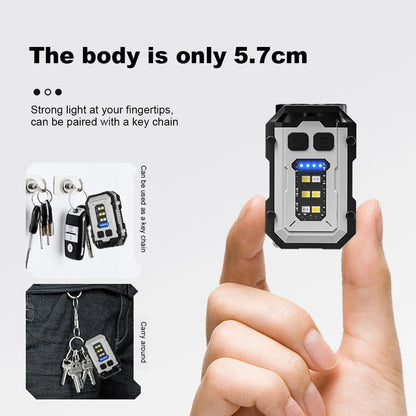 Super Bright Flashlight USB Charging Super Bright Torch 180LM Portable Keychain Light Multifunctional for Camping Fishing Walking