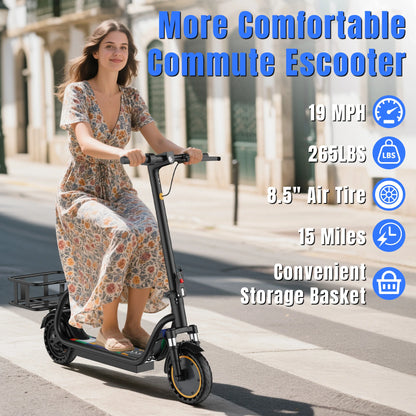 8.5'' Electric Scooter with Seat & Basket