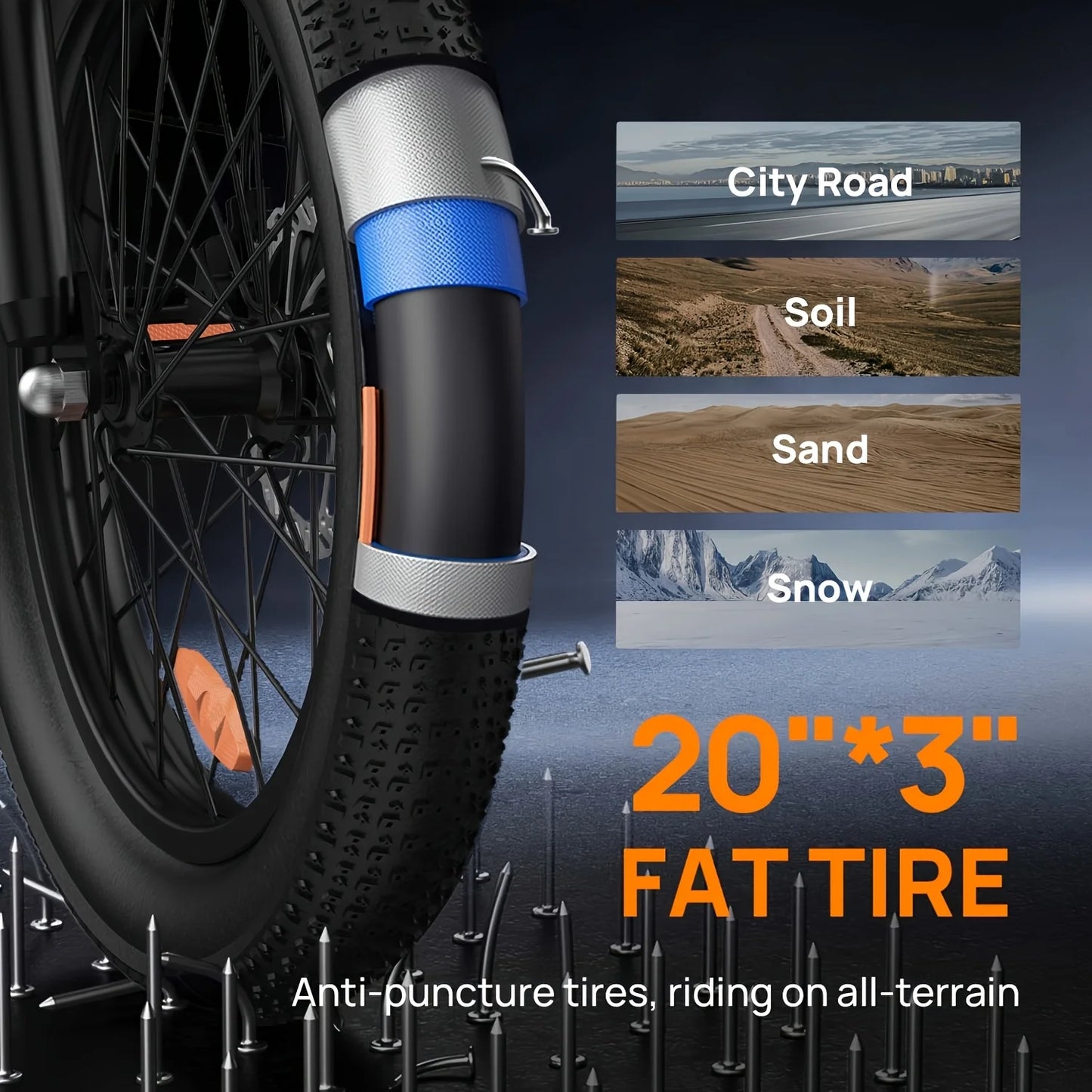Electric Bike  48V Fat Tire, 7-Speed E-Bike