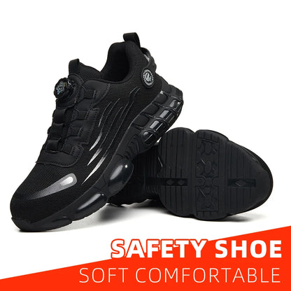 Anti-puncture and anti-skid steel toe outdoor work shoes