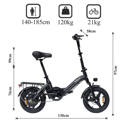 Adult Electric Bike 14" Foldable eBike,