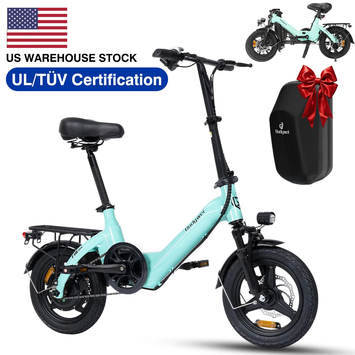 Adult Electric Bike 14" Foldable eBike,
