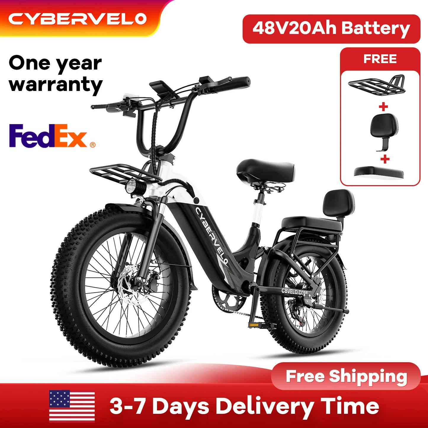 Electric Bike for Adults, 48V 20AH