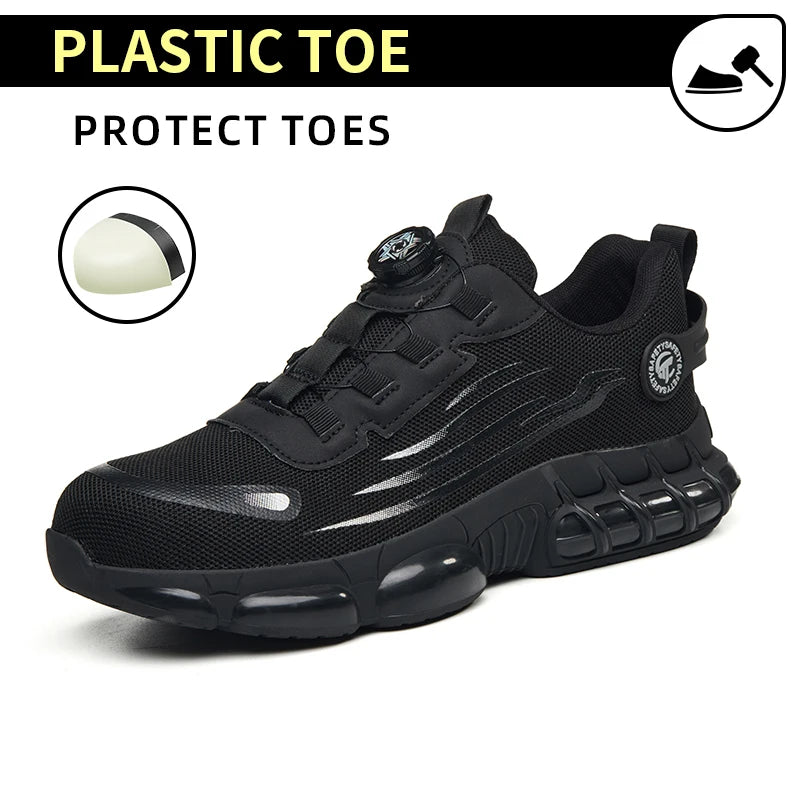 Anti-puncture and anti-skid steel toe outdoor work shoes