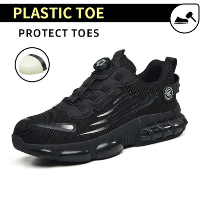 Anti-puncture and anti-skid steel toe outdoor work shoes