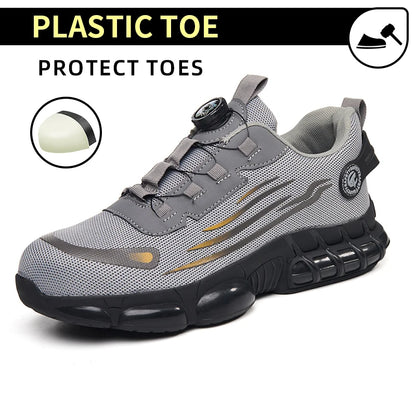 Anti-puncture and anti-skid steel toe outdoor work shoes