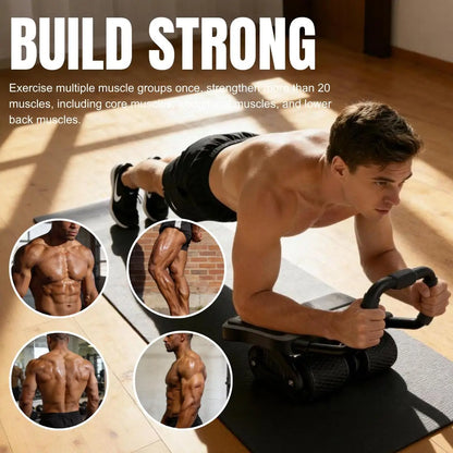 2 in 1 Ab Wheel Roller with Elbow Support & Knee Mat