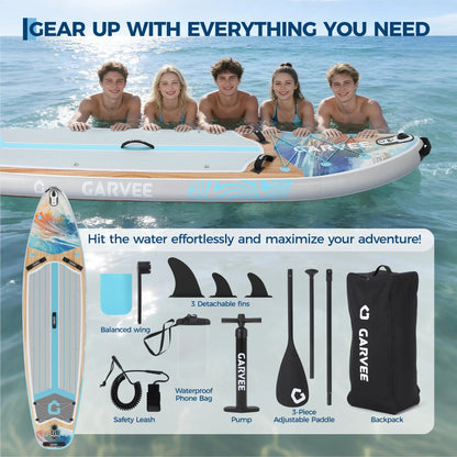 10.6 Ft Inflatable Stand Up Paddle Board 450LBS Capacity