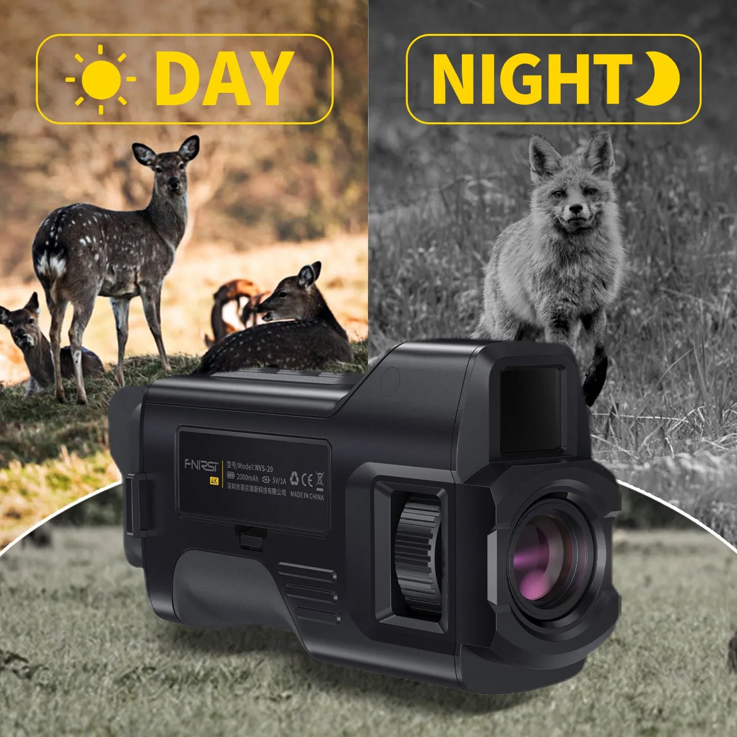 Telescope NVS-20 4K HD Monocular Night Vision Goggles 6X Digital Zoom 300m