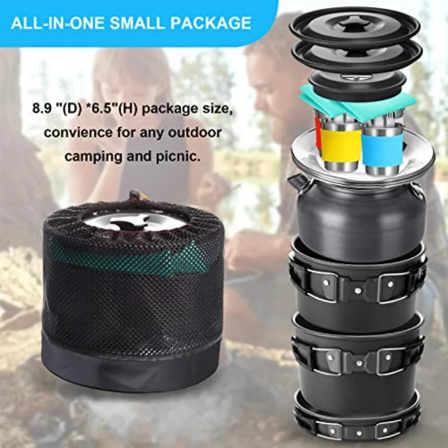 Gejoy 42 Pcs Camping Cookware Mess Kit