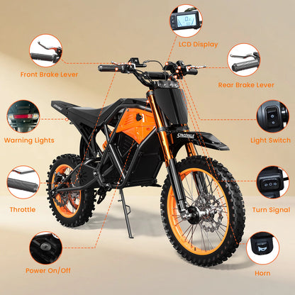 14"/12" Fat Tire Electric Dirt Bike for Teens Adults,48V