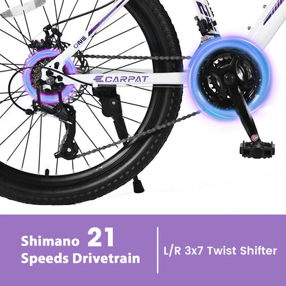 Mountain Bike 24 26 Inch Wheels, 21-Speed Disc