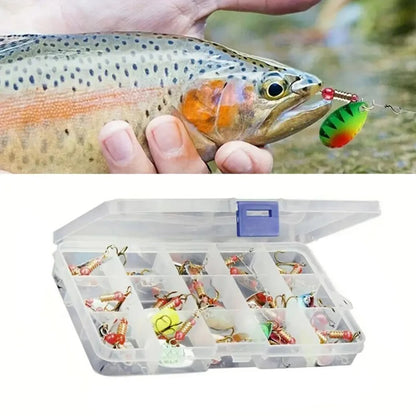 30pcs Metal Spoon Fishing Lure with Treble Hook