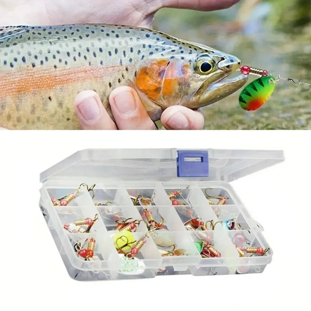 30pcs Metal Spoon Fishing Lure with Treble Hook